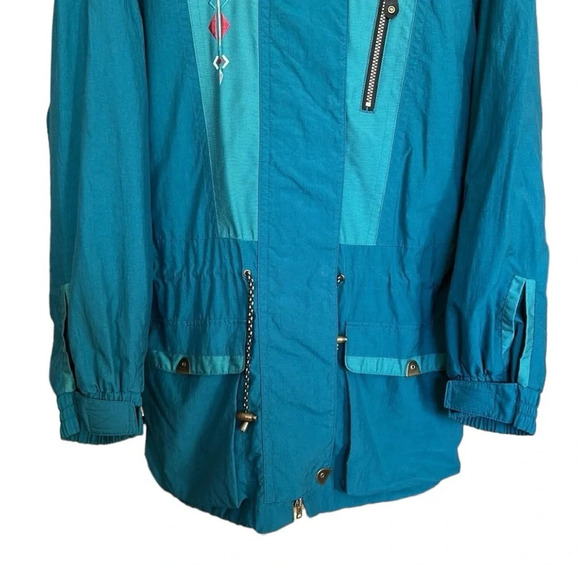 MOUNTAIN GOAT Vintage Anorak Jacket Teal Embroidered Western Vibe, Size Medium - Picture 3 of 16